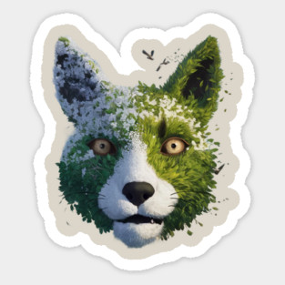 artwork of a fox face Sticker