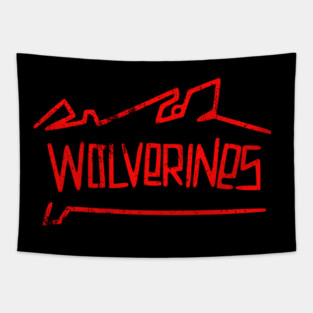 Vintage Red Dawn Wolverines Tapestry