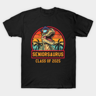 Seniorsaurus Retro Class of 2025 Senior Graduation Vintage Funny Seniors 2025 T-Shirt