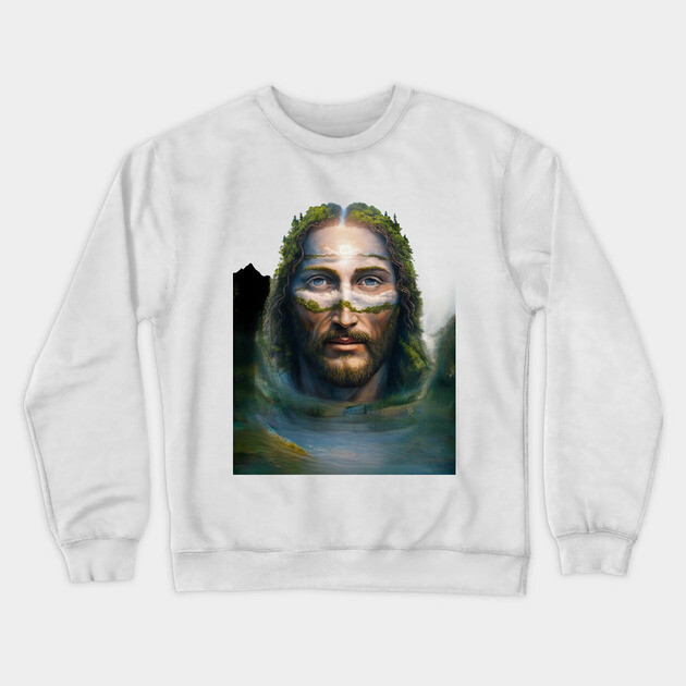 Jesus Christ With Green Head Crewneck Sweatshirt by animegirlnft