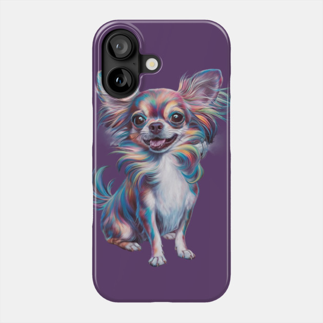 Highly Stylized and Colorful Representation of a Small Dog Phone Case by animegirlnft