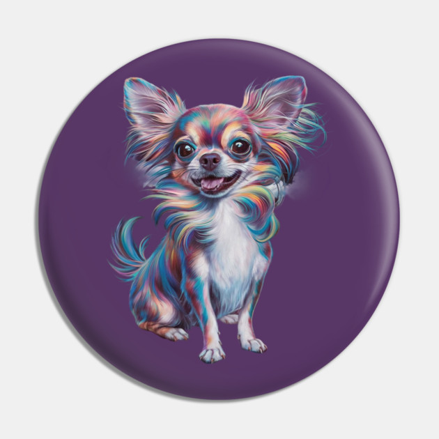 Highly Stylized and Colorful Representation of a Small Dog Pin by animegirlnft