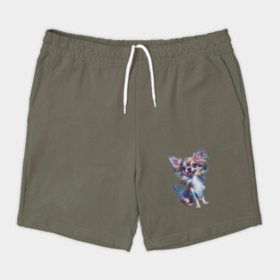 Highly Stylized and Colorful Representation of a Small Dog Shorts