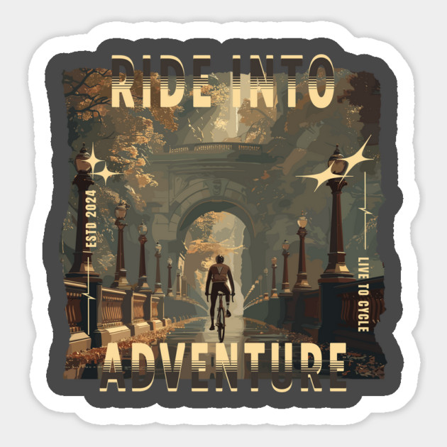 Ride Into Adventure, Live to Cycle Magnet by Vinokurio