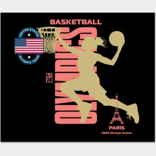 PARIS - Team USA - OLYMPICS 2024 - BASKETBALL - 4 Posters and Art