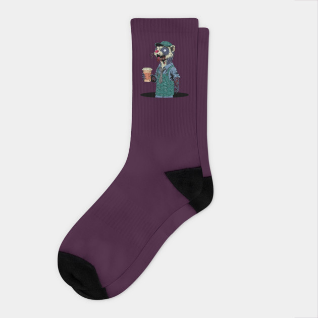 Zombie Ferret Barista Socks by H. R. Sinclair