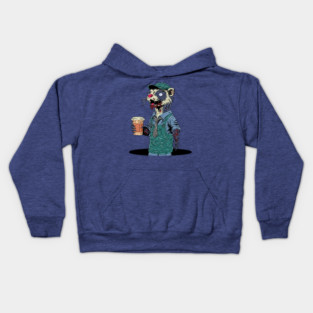 Zombie Ferret Barista Kids Hoodie