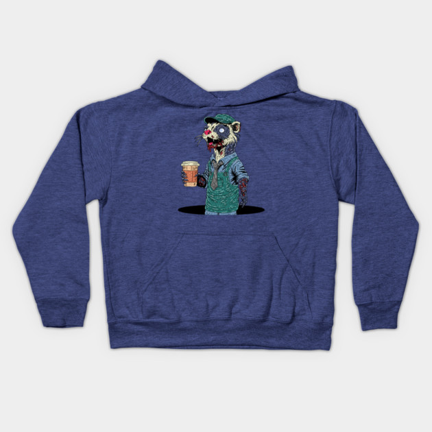 Zombie Ferret Barista Kids Hoodie by H. R. Sinclair