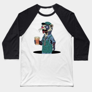 Zombie Ferret Barista Baseball T-Shirt