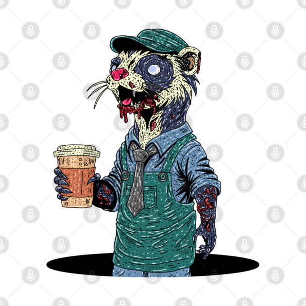 Zombie Ferret Barista by H. R. Sinclair