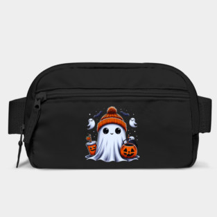 Cute Ghost Drinking Coffee Halloween Ghost Ice Coffee Womens Bag