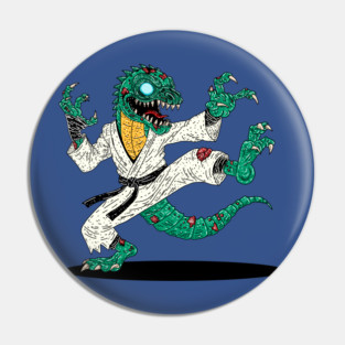 Kung Fu Lizard Zombie Pin