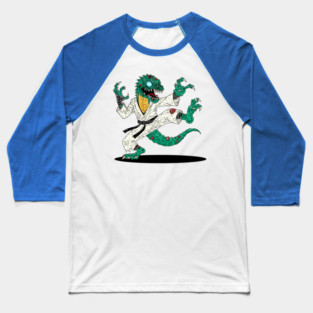 Kung Fu Lizard Zombie Baseball T-Shirt