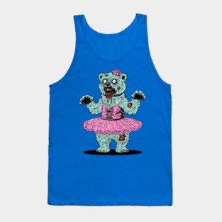 Ballerina Polar Bear Zombie Tank Top
