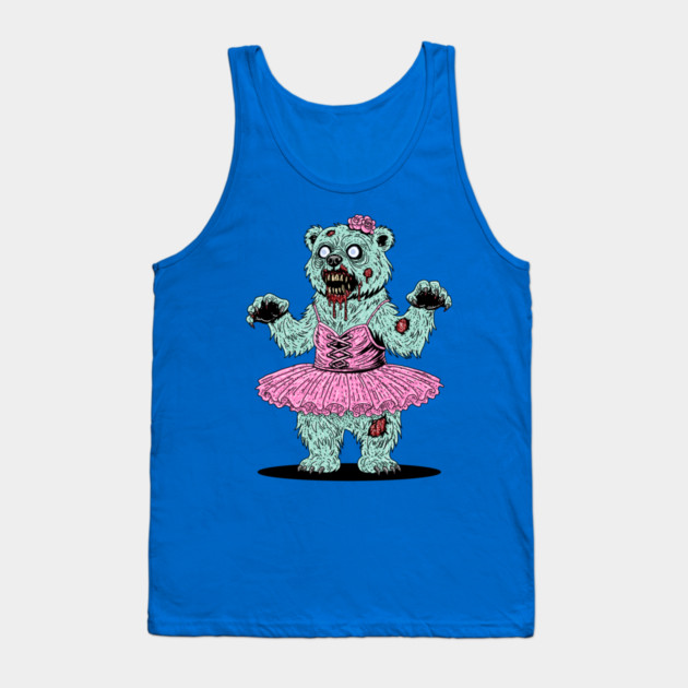 Ballerina Polar Bear Zombie Tank Top by H. R. Sinclair