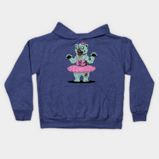 Ballerina Polar Bear Zombie Kids Hoodie