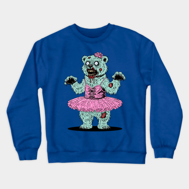 Ballerina Polar Bear Zombie Crewneck Sweatshirt by H. R. Sinclair