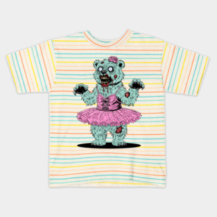 Ballerina Polar Bear Zombie Kids T-Shirt