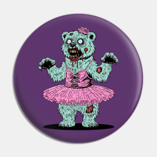 Ballerina Polar Bear Zombie Pin