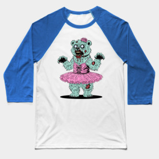 Ballerina Polar Bear Zombie Baseball T-Shirt