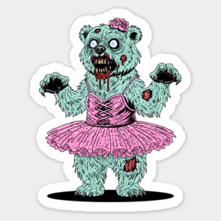 Ballerina Polar Bear Zombie Sticker