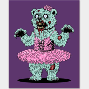 Ballerina Polar Bear Zombie Posters and Art