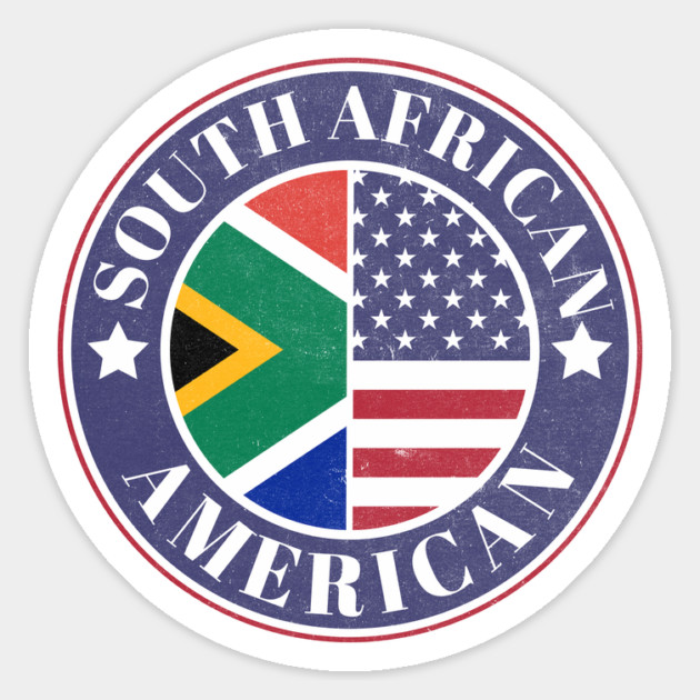 Proud South African-American Badge - South Africa Flag Magnet by Yesteeyear