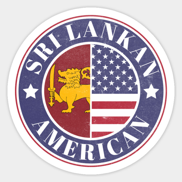 Proud Sri Lankan-American Badge - Sri Lanka Flag Magnet by Yesteeyear