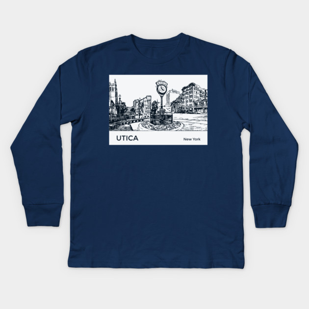 Utica New York Kids Long Sleeve T-Shirt by Lakeric