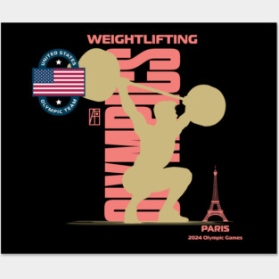 PARIS - Team USA - OLYMPICS 2024 - WEIGHTLIFTING - 2 Posters and Art