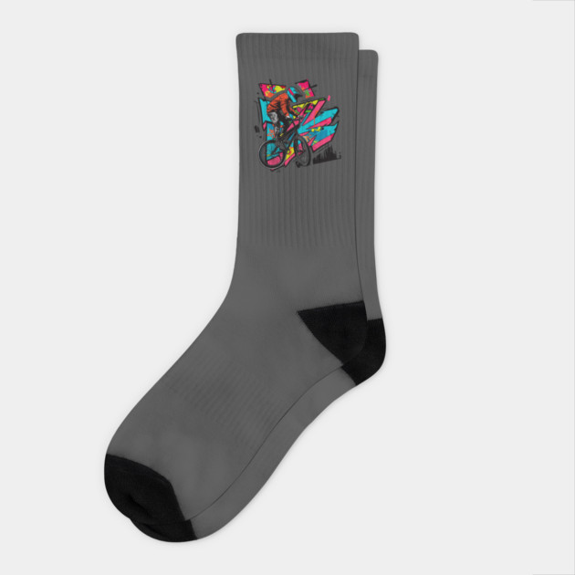 BMX Bicycle Rider Socks by Vinokurio