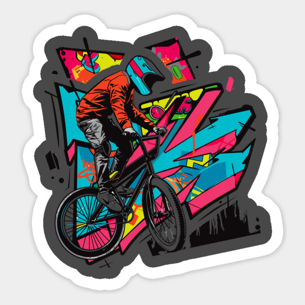 BMX Bicycle Rider Magnet by Vinokurio