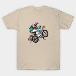 BMX Rider in Graffiti Colors T-Shirt