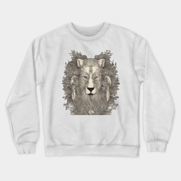 The Lion Face Crewneck Sweatshirt by animegirlnft