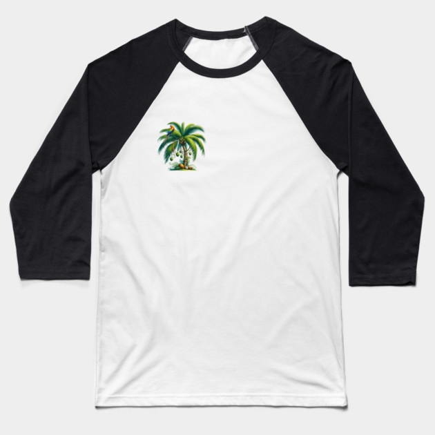 Tree Coconut Baseball T-Shirt by animegirlnft