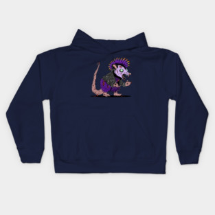 Punk Rock Possum Zombie Kids Hoodie
