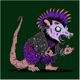 Punk Rock Possum Zombie Posters and Art