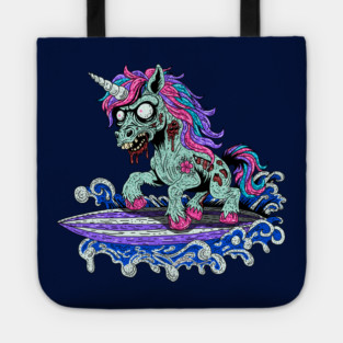 Surfer Unicorn Zombie Tote