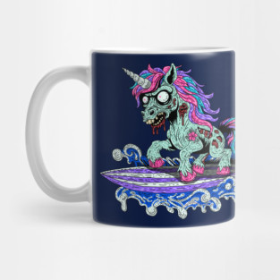 Surfer Unicorn Zombie Mug