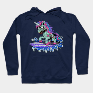 Surfer Unicorn Zombie Hoodie