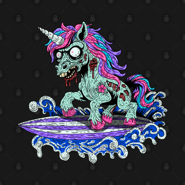 Surfer Unicorn Zombie by H. R. Sinclair