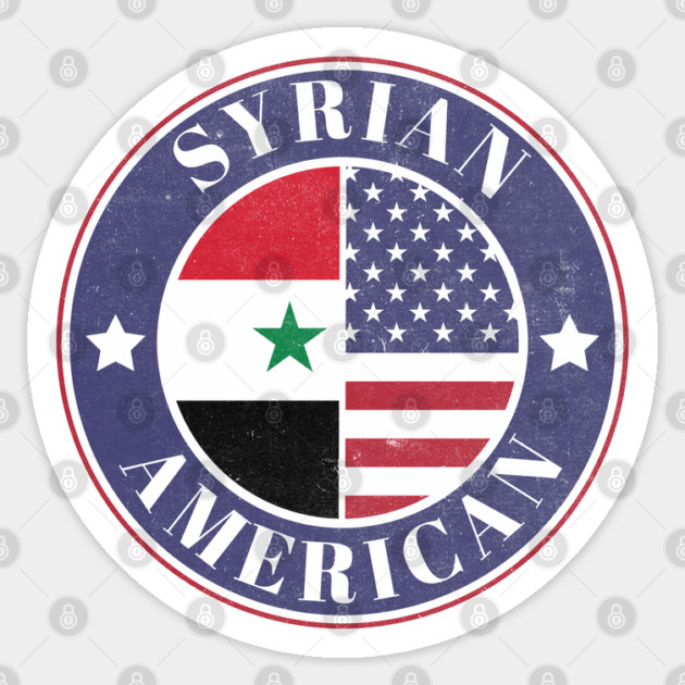 Proud Syrian-American Badge - Syria Flag Sticker by Yesteeyear