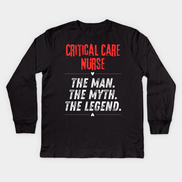 Critical Care Nurse Kids Long Sleeve T-Shirt by BlackMeme94
