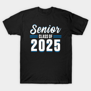 Retro Blue Class of 2025 Senior Graduation Vintage Funny Seniors 2025 T-Shirt