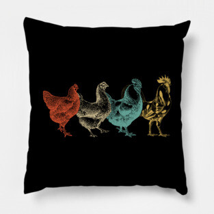 Chicken Vintage Funny Chickens Farm Poultry Farmer Pillow