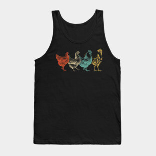 Chicken Vintage Funny Chickens Farm Poultry Farmer Tank Top