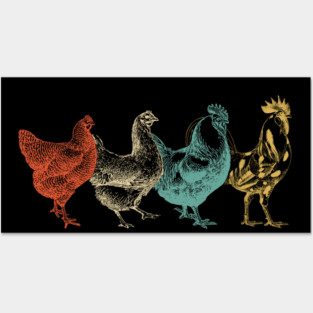 Chicken Vintage Funny Chickens Farm Poultry Farmer Posters and Art