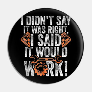 Diesel Mechanic For Men With Saying Gift for Mechanics Pin