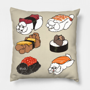 Sushi Poodle Pillow