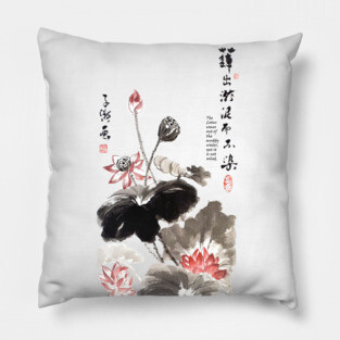 Lotus painting Pillow